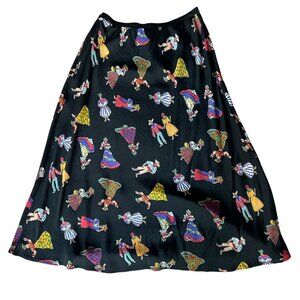 Loco Lindo Black Festive A-line Skirt